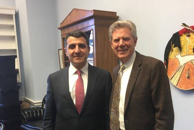 السفير الأرميني في الولايات المتحدة فاروجان نرسيسيان يلتقي مع الرئيس المشترك للشؤون الأرمنية 
في الكونغرس الأميريكي فرانك بالون