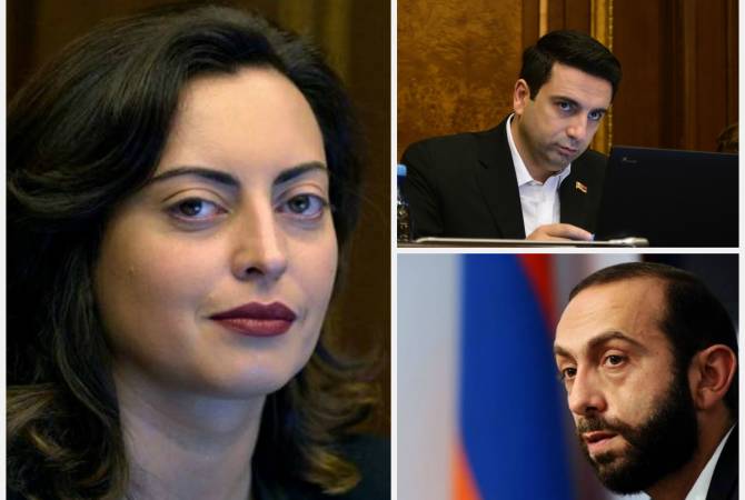  Le bloc «Mon pas» a proposé la candidature d’Ararat Mirzoïan pour le poste du Président de 
l’Assemblée nationale et celles d’Alain Simonian et de Lena Nazarian pour les postes des 
Vice-présidents
