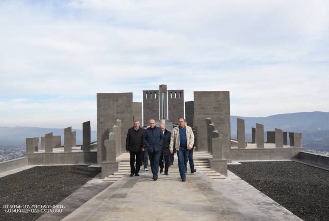President of Artsakh visits sports-cultural center construction site under development in 
Stepanakert