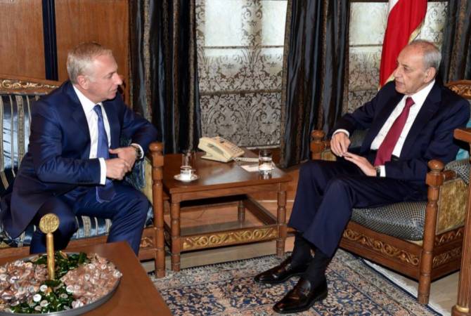 Rencontre entre l’Ambassadeur Vahagn Atabekian et le Président du Parlement libanais Nabih 
Berri 