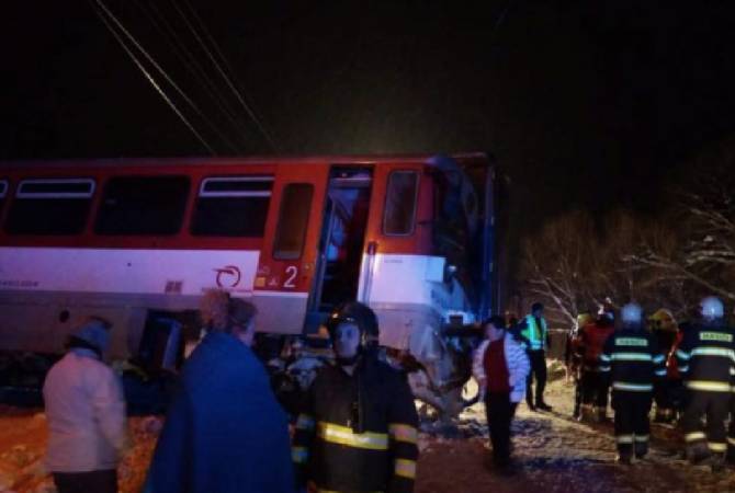 Passenger train derails in Slovakia after crashing into truck at railroad crossing 