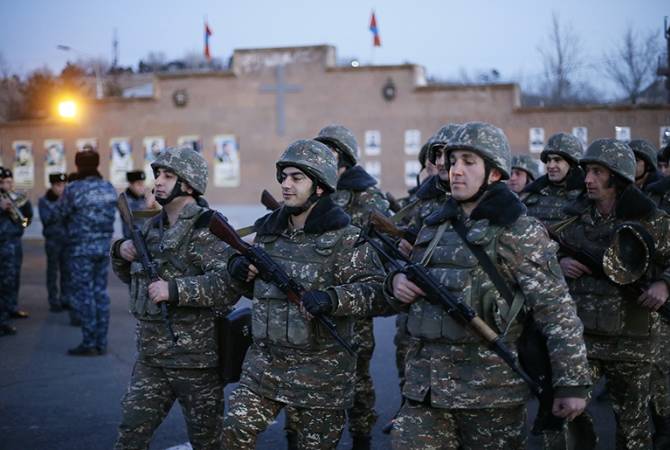 1033 من الضباط من وحدات الشرطة الأرمينية يغادرون إلى الحدود للقيام بواجبهم المناوب مع الجيش 
الأرميني- فيديو-