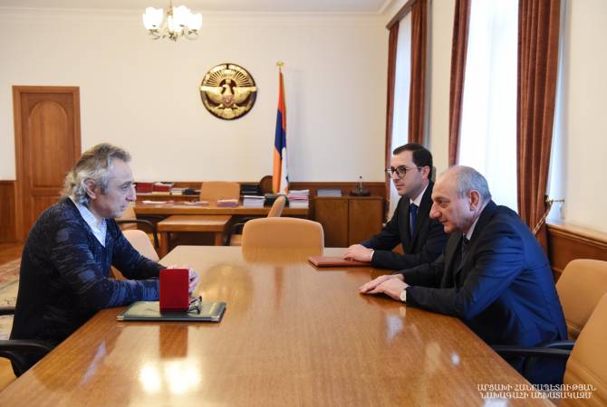 President Sahakyan expresses gratitude to Jean-Michel Ekherian for implementing healthcare 
projects in Artsakh