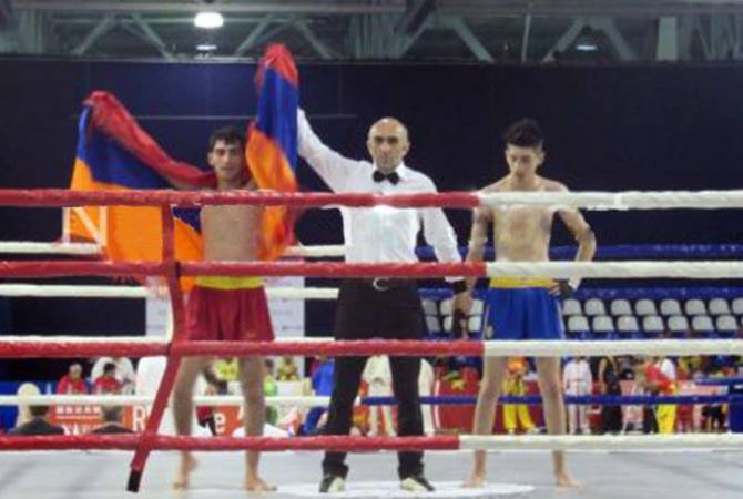 عضو منتخب أرمينيا للشباب بالكونغ فو هايك كاسباريان يحرز بطولة العالم بالفوز على الأذربيجاني أومار 
ألهفيردي في موسكو