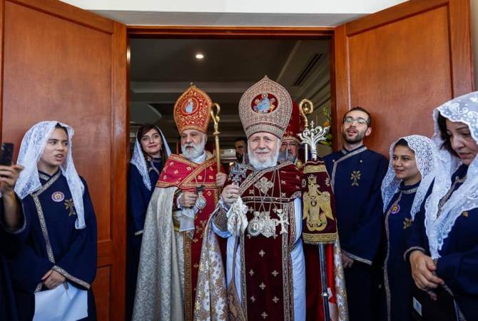 قداسة كاثوليكوس عموم الأرمن كاريكين الثاني يفتتح المبنى الجديد لأبرشية أستراليا ونيو زيلاندا التابعة 
للكرس الأم- إيتشميادزين المقدس