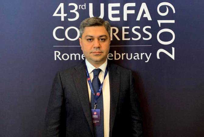 President of Football Federation of Armenia takes part in 43rd UEFA Congress
