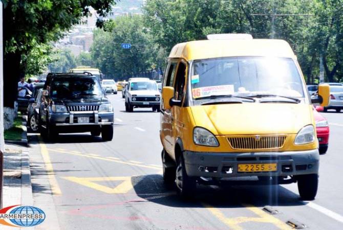 Транспортную сеть Еревана со следующего года перестанет обслуживать половина 
микроавтобусов
