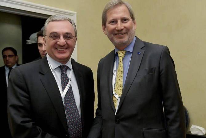 Zohrab Mnatsakanian et Johannes Hahn ont discuté de questions liées à la mise en œuvre de 
l'accord Arménie-UE