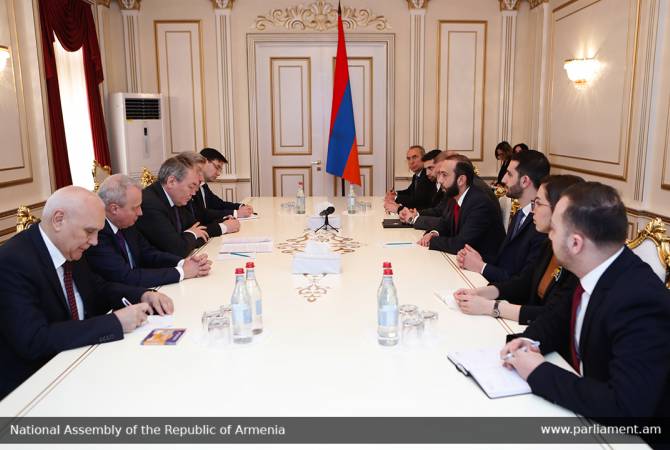 Parliament Speaker Mirzoyan, senior Russian MP emphasize dynamic development of Armenian-
Russian relations in all spheres