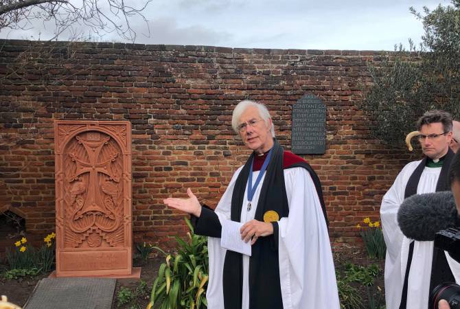 1st Armenian cross-stone dedicated to memory of Armenian Genocide victims unveiled in Great 
Britain’s spiritual center