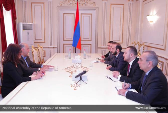 رئيس البرلمان الأرميني آرارات ميرزويان يستقبل الرئيس المشارك للجمعية الأرمنية-الأمريكية أنطوني 
بارساميان والوفد المرافق وبحث الخطط المستقبلية