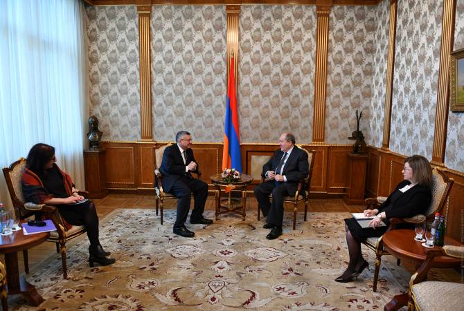 Le Président Armen Sarkissian a reçu  le coprésident de l’Assemblée arménienne d’Amérique