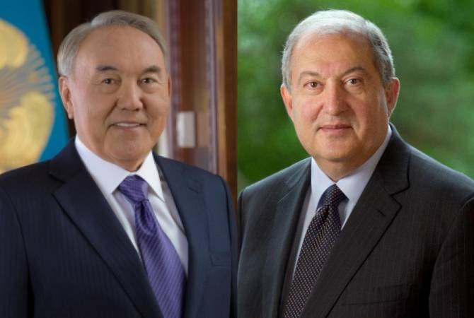Le Président Armen Sarkissian a eu une conversation téléphonique avec  Noursoultan 
Nazarbaïev, premier président du Kazakhstan