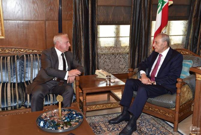 L'Ambassadeur de la République d'Arménie et le Président de l'Assemblée nationale du Liban 
ont évoqué les perspectives de coopération entre les organes législatifs
