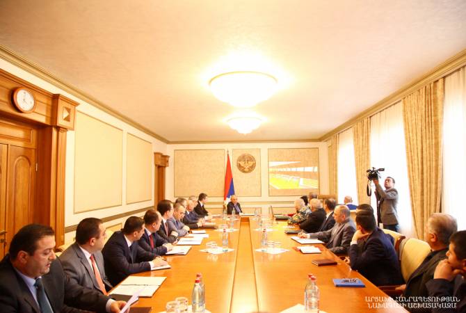 President Bako Sahakyan holds consultation on hosting CONIFA 2019 European Football Cup in 
Artsakh