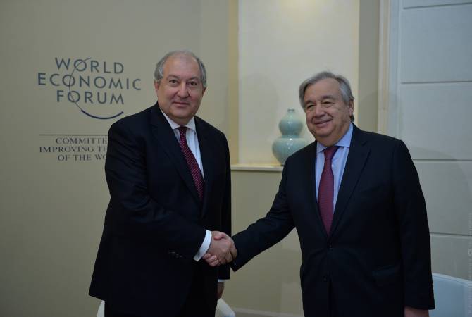 Armen Sarkissian, António Guterres see no alternative to peaceful settlement of NK conflict