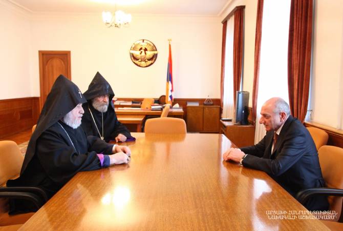 President of Artsakh holds meeting with Catholicos of All Armenians Garegin II