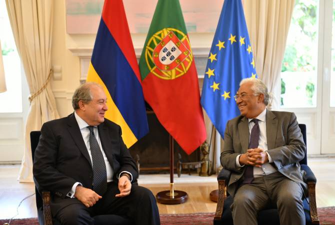 الرئيس أرمين سركيسيان يلتقي رئيس وزراء البرتغال أنطونيو كوستا في لشبونة وبحث تعاون البلدين