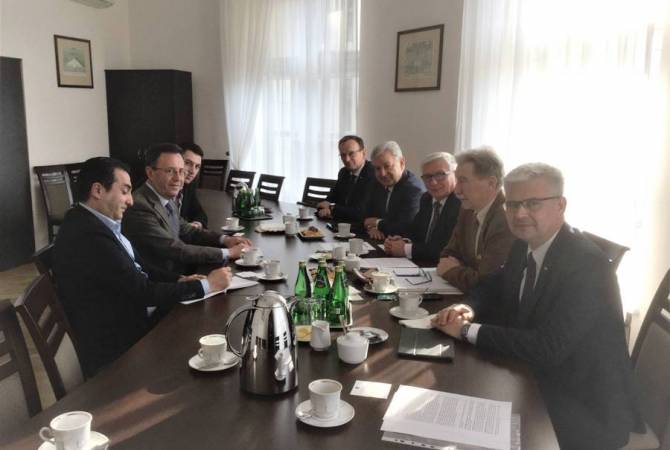 L'Ambassadeur Mkrtchian a rencontré le Groupe d'amitié parlementaire Pologne-Arménie du 
Parlement polonais