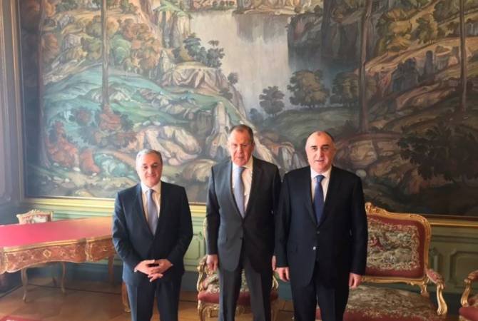 اجتماع  ثلاثي بين وزراء خارجية أرمينيا وأذربيجان وروسيا- زوهراب مناتسكانيان، إلمار مهمدياروف 
وسيرجي لافروف- في موسكو