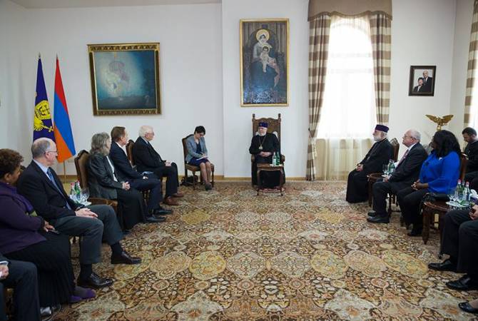 U.S. Congressional delegation meets Garegin II in Etchmiatsin 