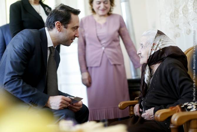 Yerevan Mayor visits very special centenarian citizens on April 24 