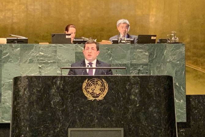 Armenia's Permanent Representative speaks about Armenian Genocide Remembrance Day at 
UN General Assembly