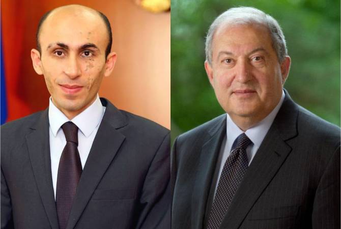 Le défenseur des droits de l'homme d'Artsakh Artak  Beglarian a rencontré le Président de la 
République d'Arménie, Armen Sarkissian