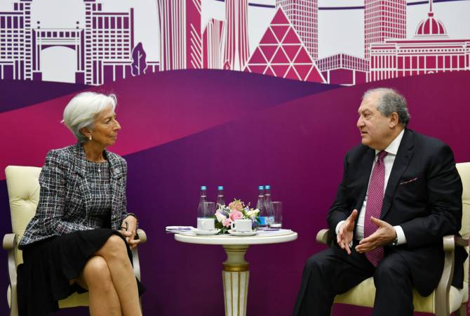 Армен Саркисян встретился с директором-управляющим Международного валютного 
фонда -Кристин Лагард