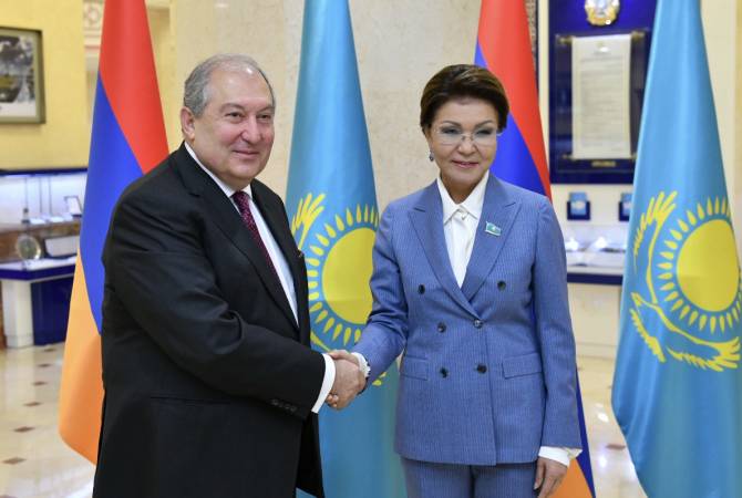 Հայաստանի ու Ղազախստանի միջև փոխգործակցությունը խորացնելու մեծ ներուժ կա. 
նախագահը հանդիպել է Դարիգա Նազարբաևայի հետ