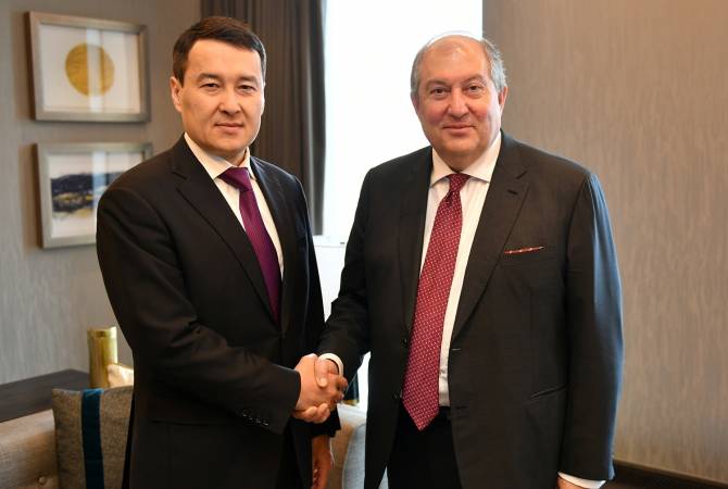 Президент Республики Армения провел встречу с первым вице-премьером Казахстана

