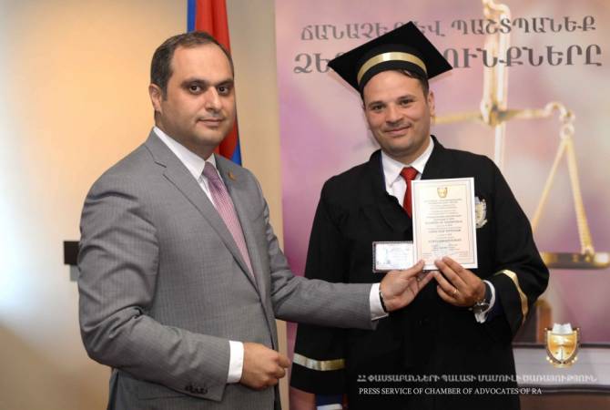 ՀՀ փաստաբանական դպրոցի 72 ունկնդիր ստացել է փաստաբանի մասնագիտական 
գործունեության արտոնագիր
