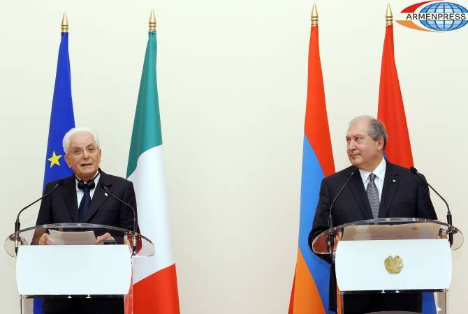 Президент Армен Саркисян  направил поздравительное  послание  президенту  Италии 
Серджио Матарелле