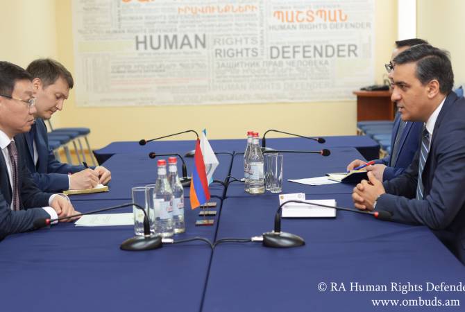 Մարդու իրավունքների պաշտպանն ընդունել է Հայաստանում Ղազախստանի 
Հանրապետության արտակարգ և լիազոր դեսպանին


