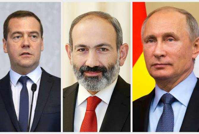 Armenia’s Pashinyan congratulates Putin and Medvedev on Russia Day