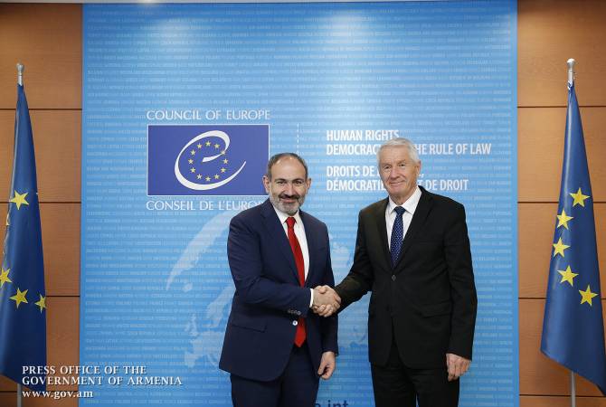 الأمين العام لمجلس أوروبا ثوربيورن ياغلاند يعرب دعمه لرئيس وزراء أرمينيا نيكول باشينيان في أجندة 
الإصلاحات القضائية
