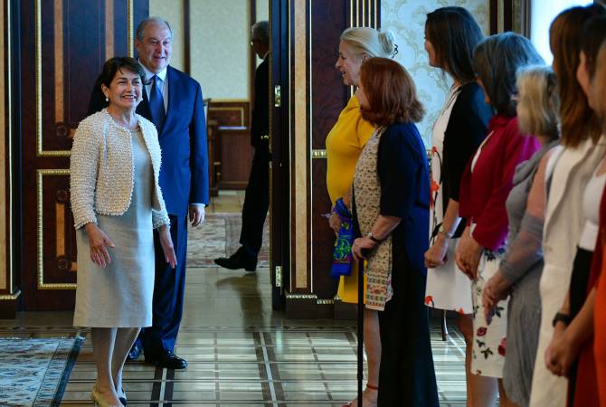 Members of Pollera Pantalon Argentine business women’s initiative hosted at Armenian 
Presidential Palace
