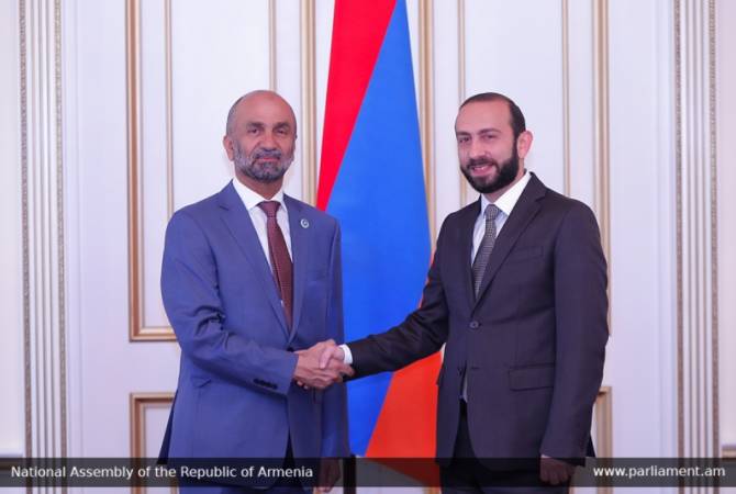 Armenian Speaker of Parliament holds meeting with Chair of Global Council for Tolerance and 
Peace