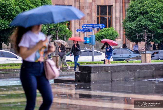 В ближайшие дни в Армении ожидаются кратковременные дожди и грозы, в отдельных 
районах возможен град