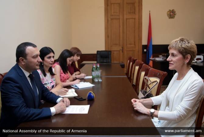 Vahe Enfiadjian a reçu l'Ambassadrice  de Bulgarie en Arménie
