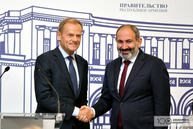 Pashinyan assesses his meeting with EU’s Tusk productive and constructive