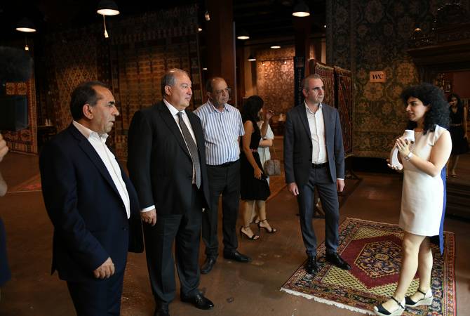 President Sarkissian visits Megerian Carpet in Yerevan