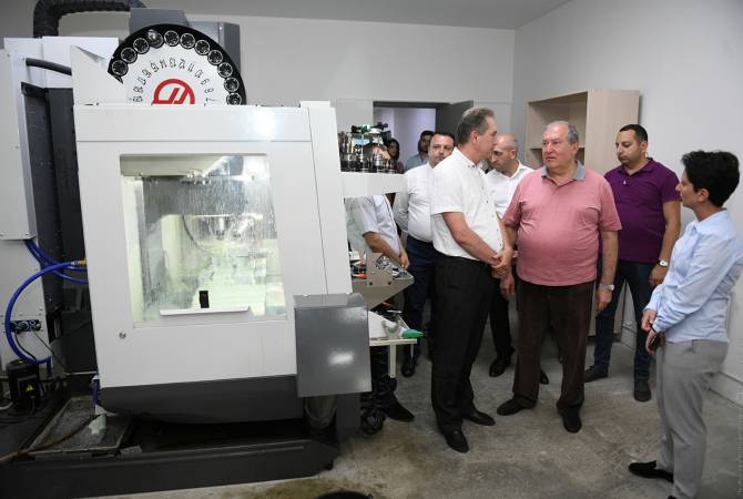 President Armen Sarkissian hosted at Vanadzor Technology Center