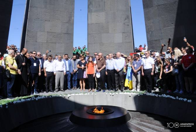 2019 Pan-Armenian Games participants visit Armenian Genocide memorial in Yerevan 
