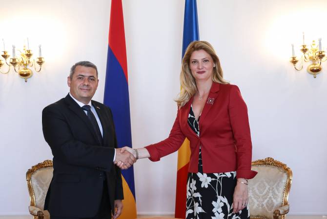 Sergueï Minassian a rencontré la Ministre roumaine des Affaires étrangères
