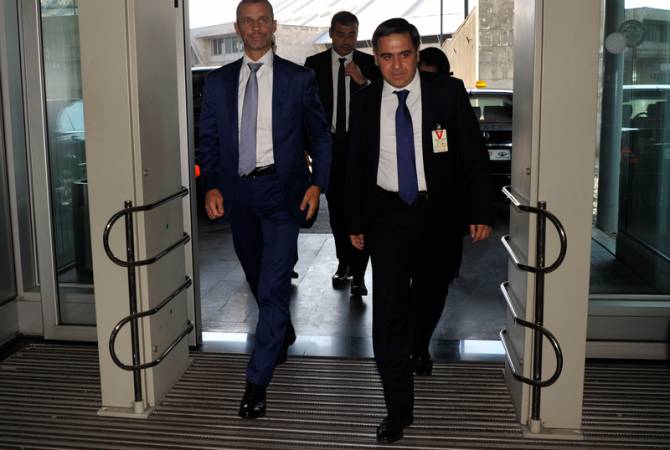 UEFA President arrives in Armenia 