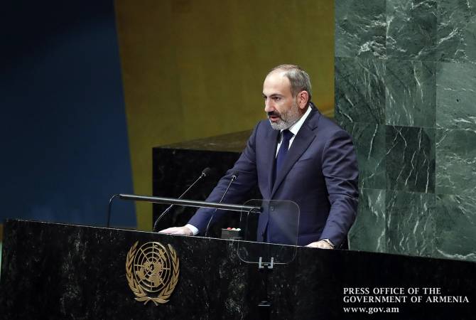Armenian PM to deliver speech at 74th session of UN General Assembly