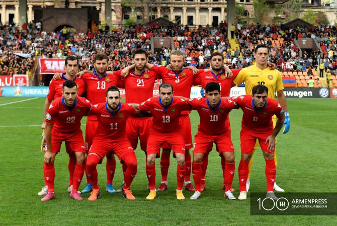 Сборная Армении по футболу в группе J пока на 3-м месте