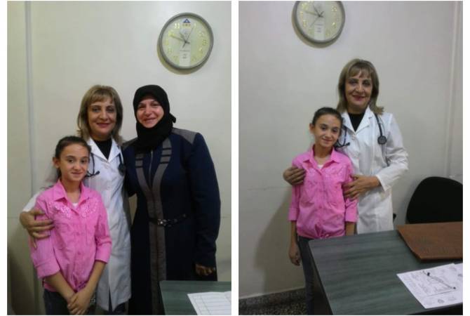 Une fillette de 12 ans de Syrie remercie le médecin du groupe humanitaire arménien