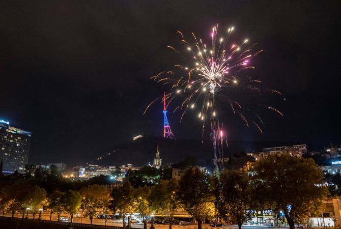 Tbilisi’s TV tower lights up in colors of Armenian national flag
